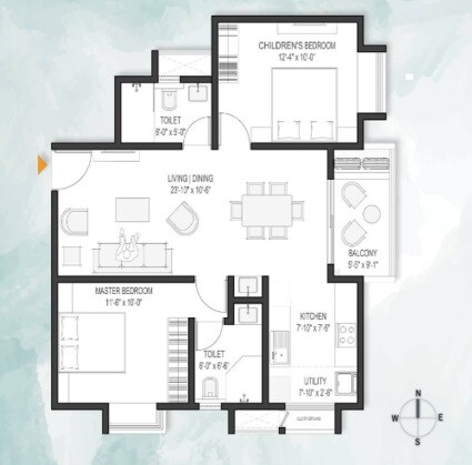  2 BHK Apartment at Mahendra Aarya, Electronic City – for Rent